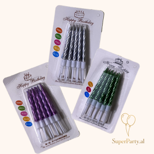 Qirinj Torte 10 Copë Spiral Metalik