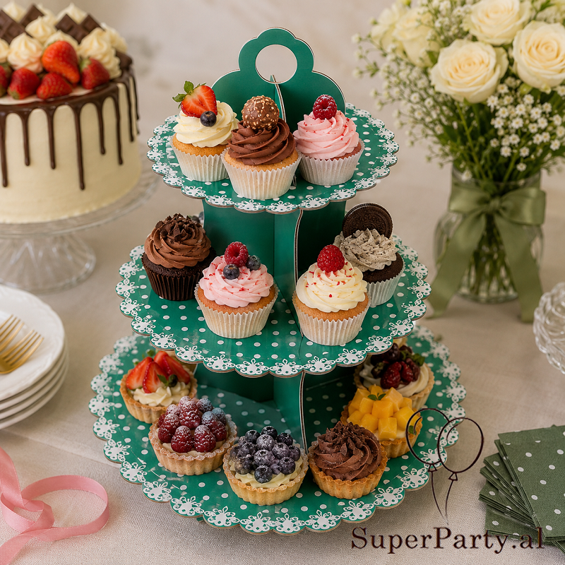 Mbajtëse me 3 kate Cupcake Stand - Figura 2