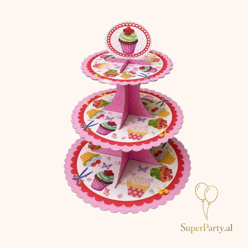 Mbajtëse me 3 kate Cupcake Stand